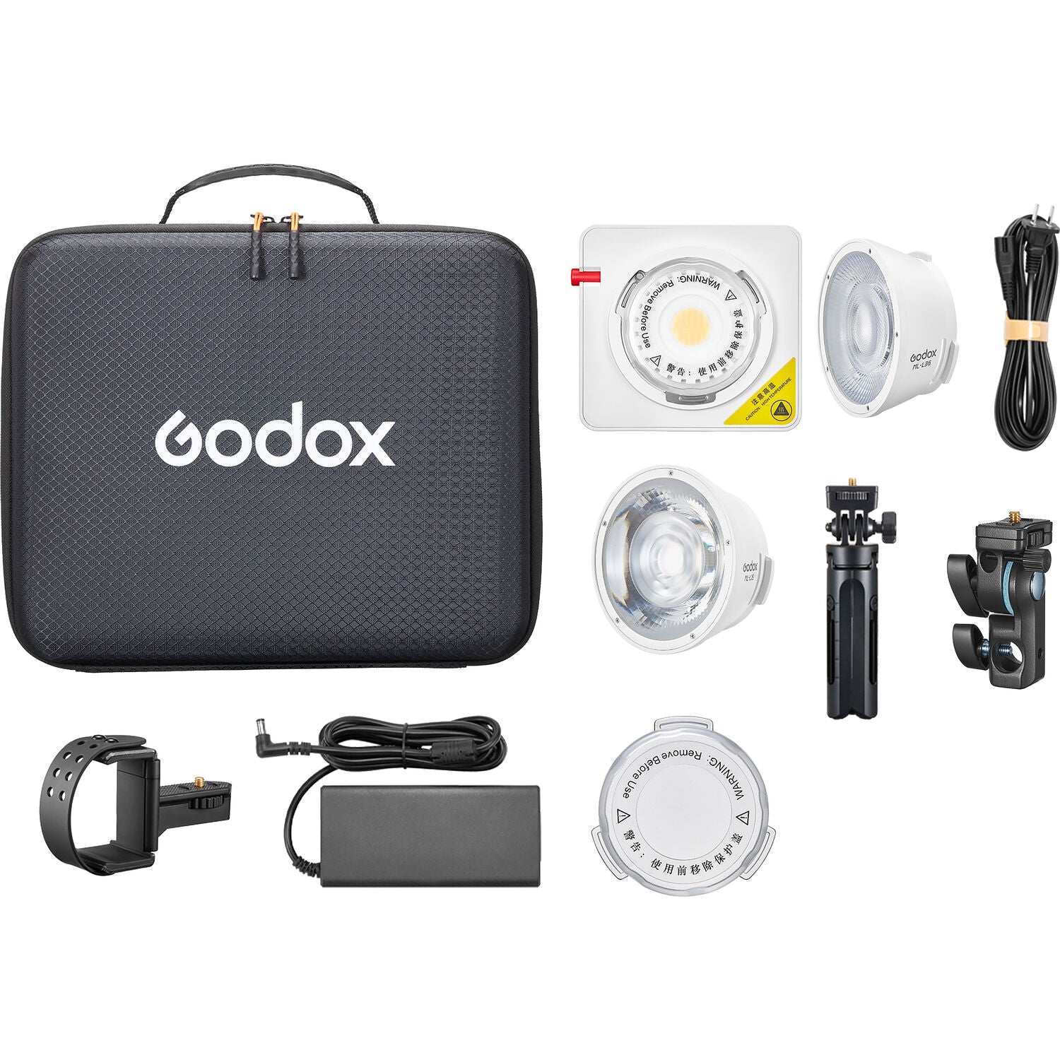 Godox ML100Bi K1 Portable LED Light (2 Lens & Power Bank Holder Kit)