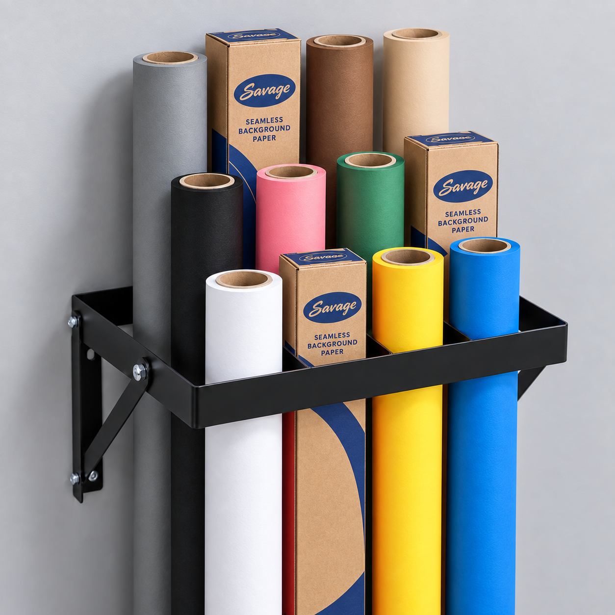 Strobepro 12-Roll Seamless Paper Storage Rack