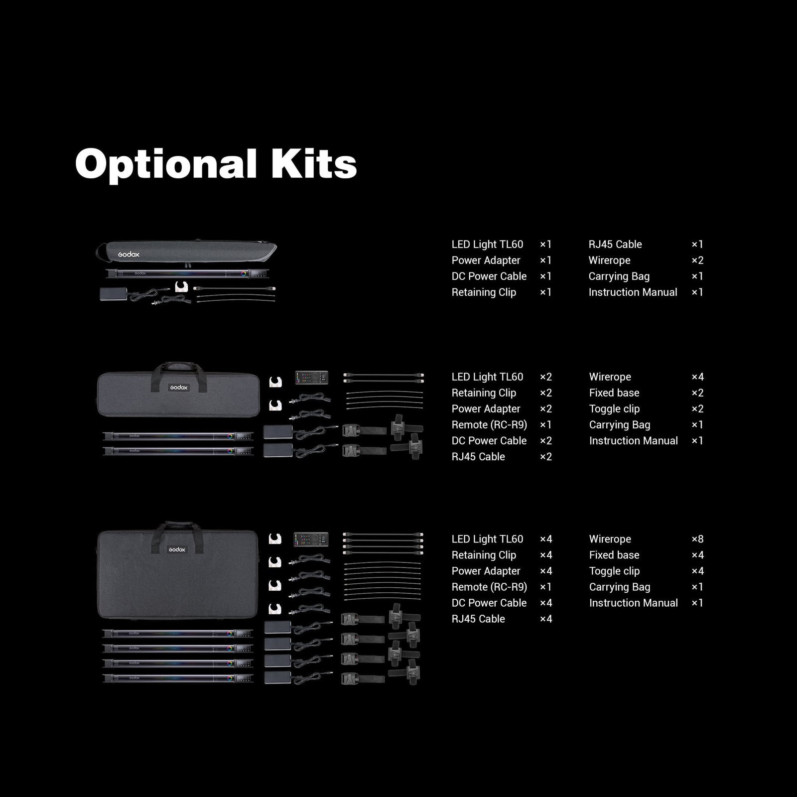 Godox TL60 RGB LED Tube Light Kit Strobepro