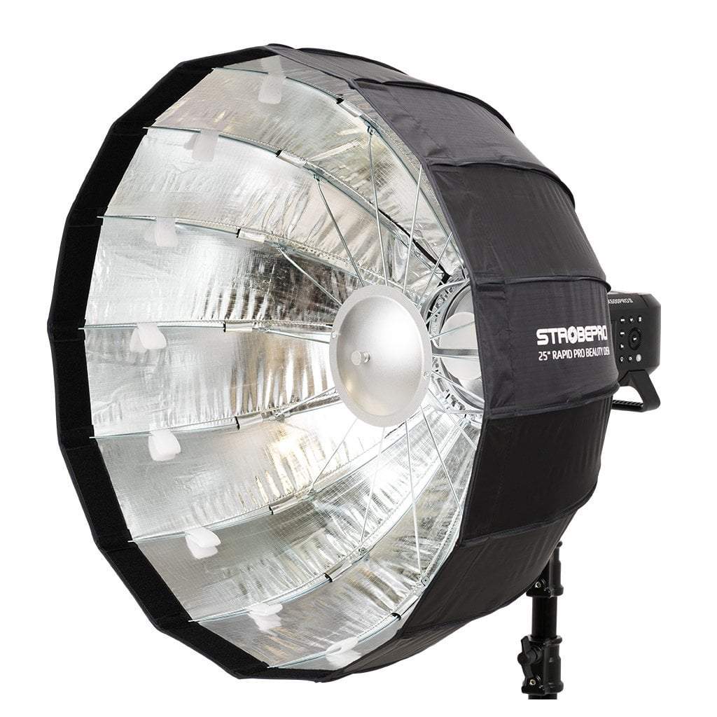 Strobepro 25" Rapid Pro Deep Beauty Dish Kit - Silver - Strobepro Studio Lighting