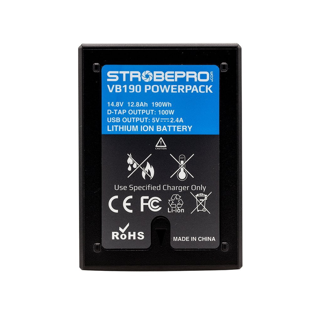 Strobepro VB190 190Wh 14.8V Li-on V-Mount Battery - Strobepro Studio Lighting