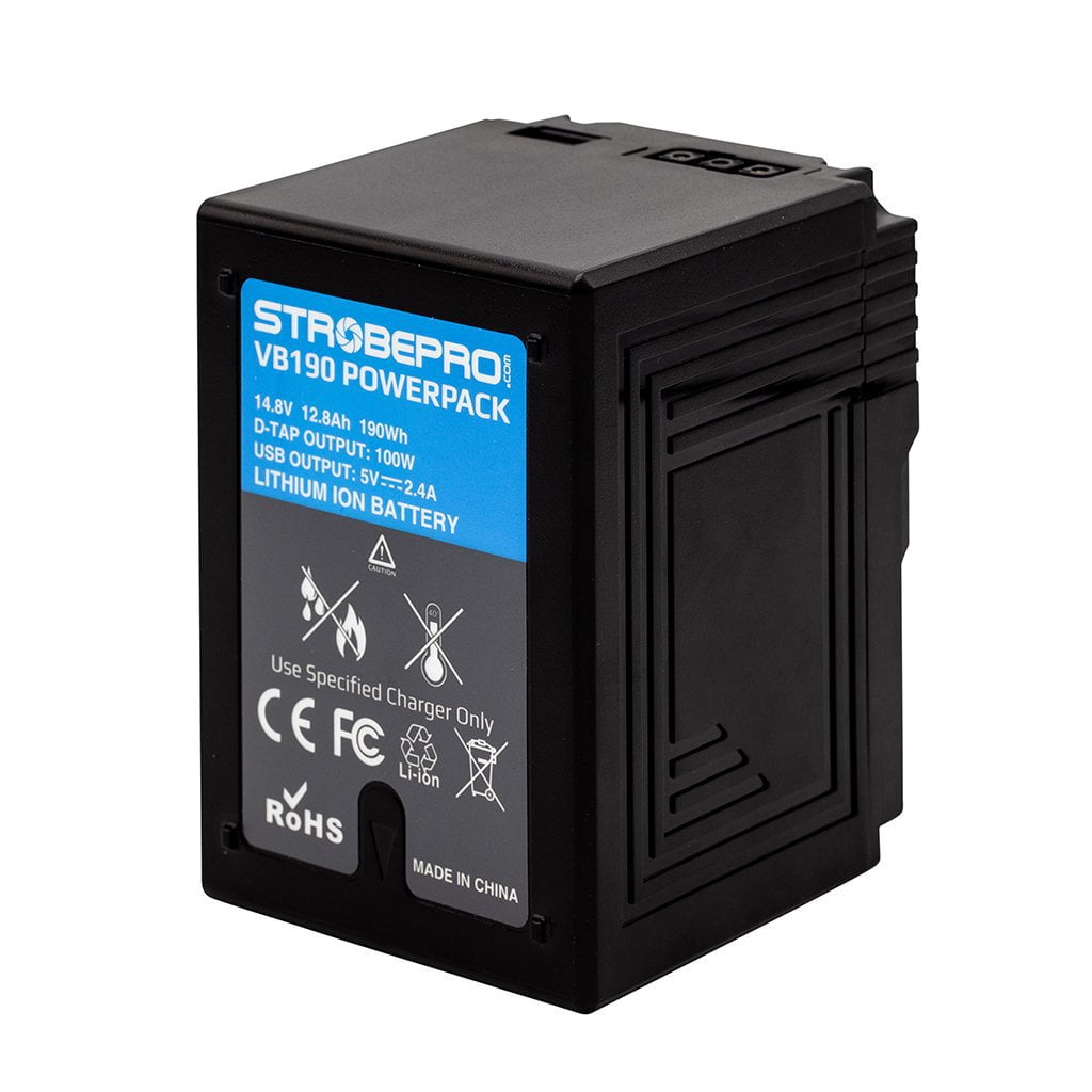 Strobepro VB190 190Wh 14.8V Li-on V-Mount Battery - Strobepro Studio Lighting
