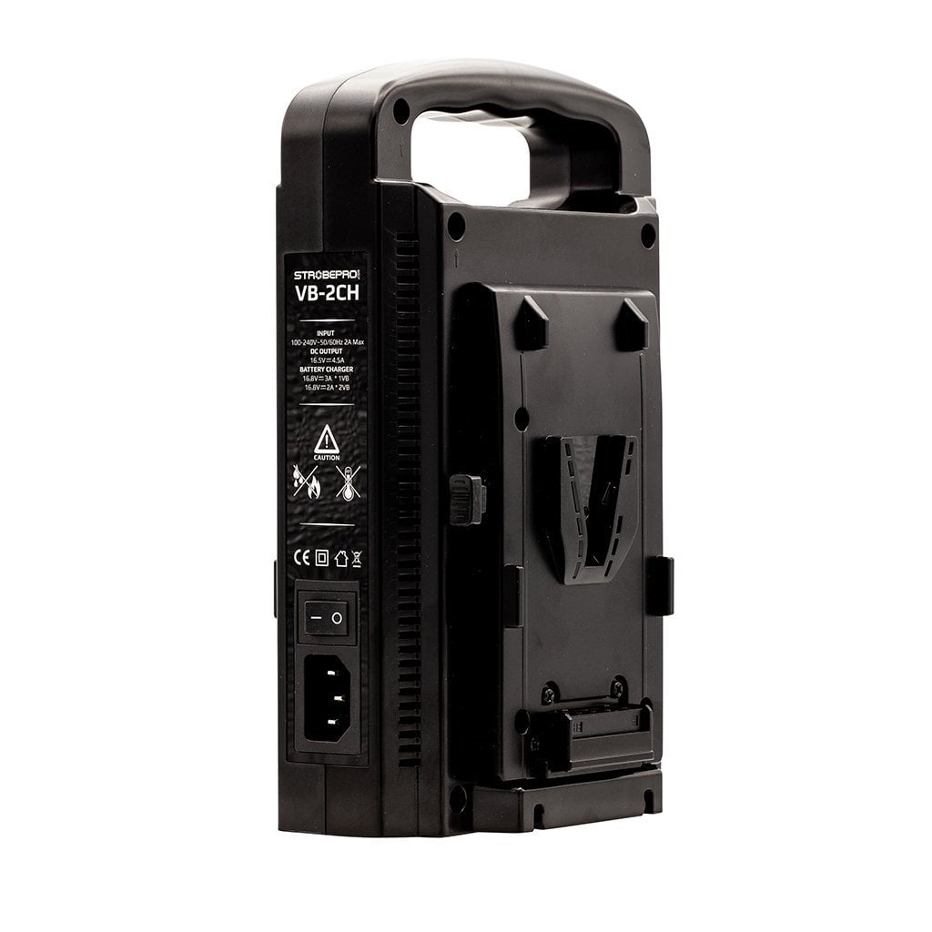 Strobepro VB-2CH Dual V-Mount Battery Charger - Strobepro Studio Lighting