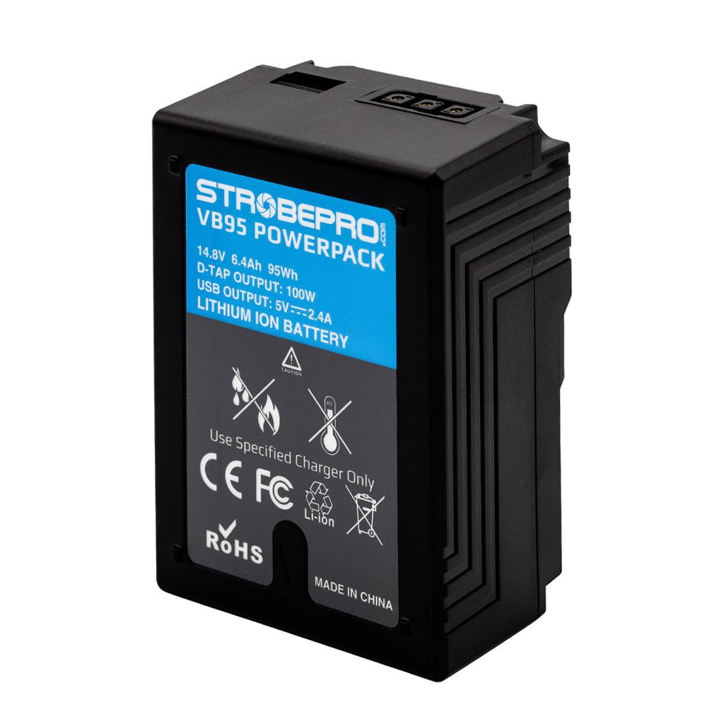 Strobepro VB95 95Wh 14.8V Li-on V-Mount Battery - Strobepro Studio Lighting
