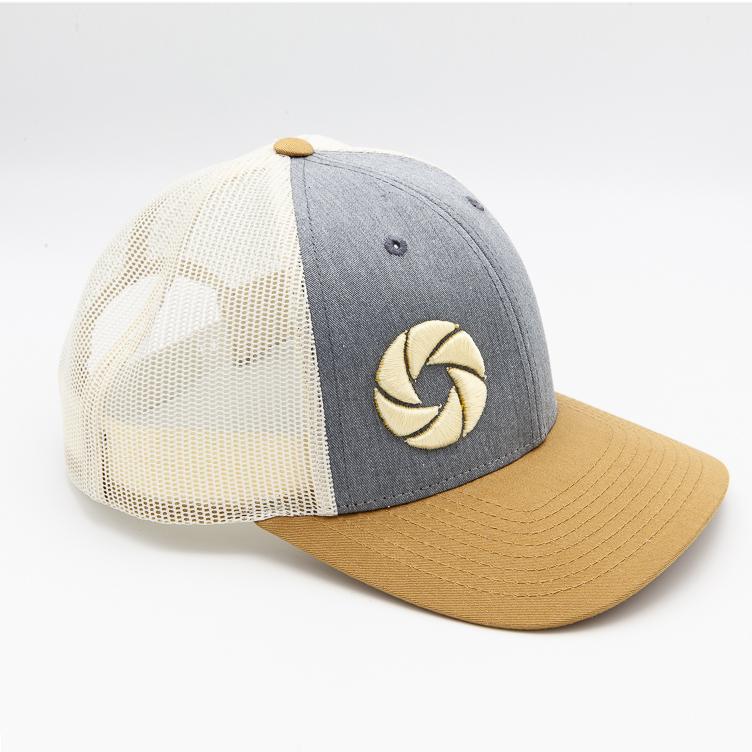 Strobepro Low Profile Snapback Shutter Hat-HEATHER GREY/BIRCH/AMBER GOLD
