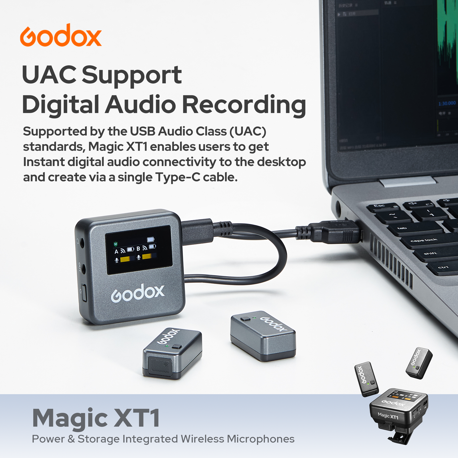 Godox Magic XT1 Wireless Microphone Kit with 2 Transmitters