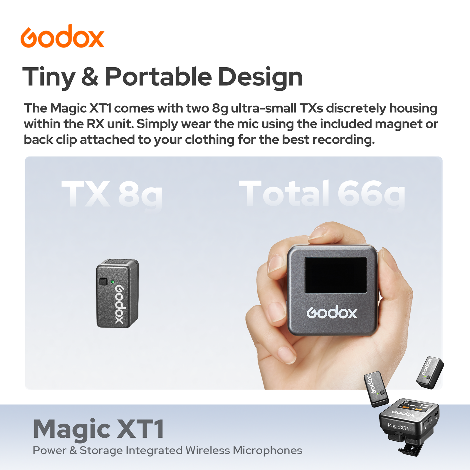 Godox Magic XT1 Wireless Microphone Kit with 2 Transmitters