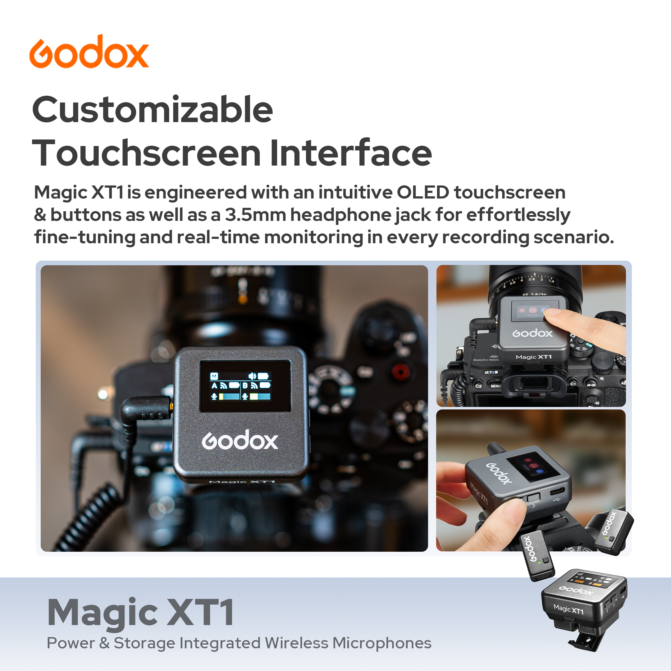 Godox Magic XT1 Wireless Microphone Kit with 2 Transmitters Godox Magic XT1 Wireless Microphone Kit with 2 Transmitters