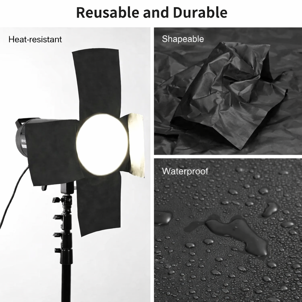 Strobepro Matte Black Light Control Foil – 12" x 12.5ft Roll