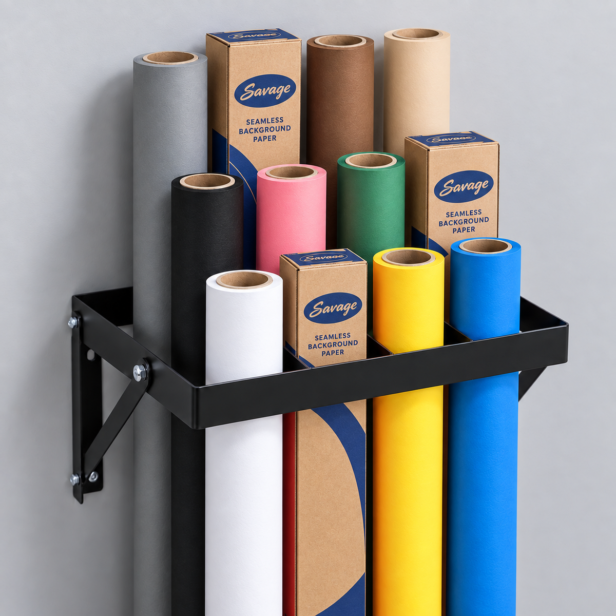 Strobepro 12-Roll Seamless Paper Storage Rack