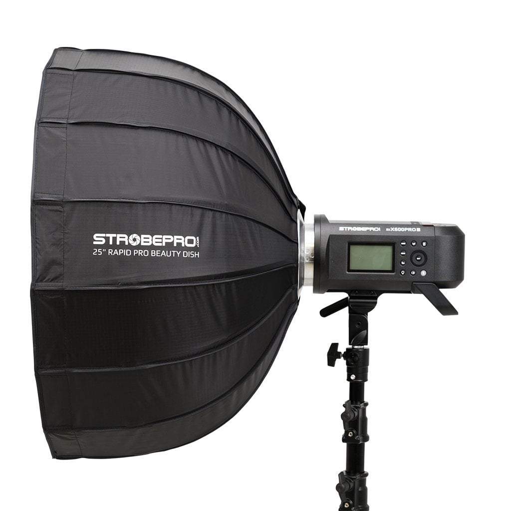 Strobepro 25" Rapid Pro Deep Beauty Dish Kit - Silver - Strobepro Studio Lighting