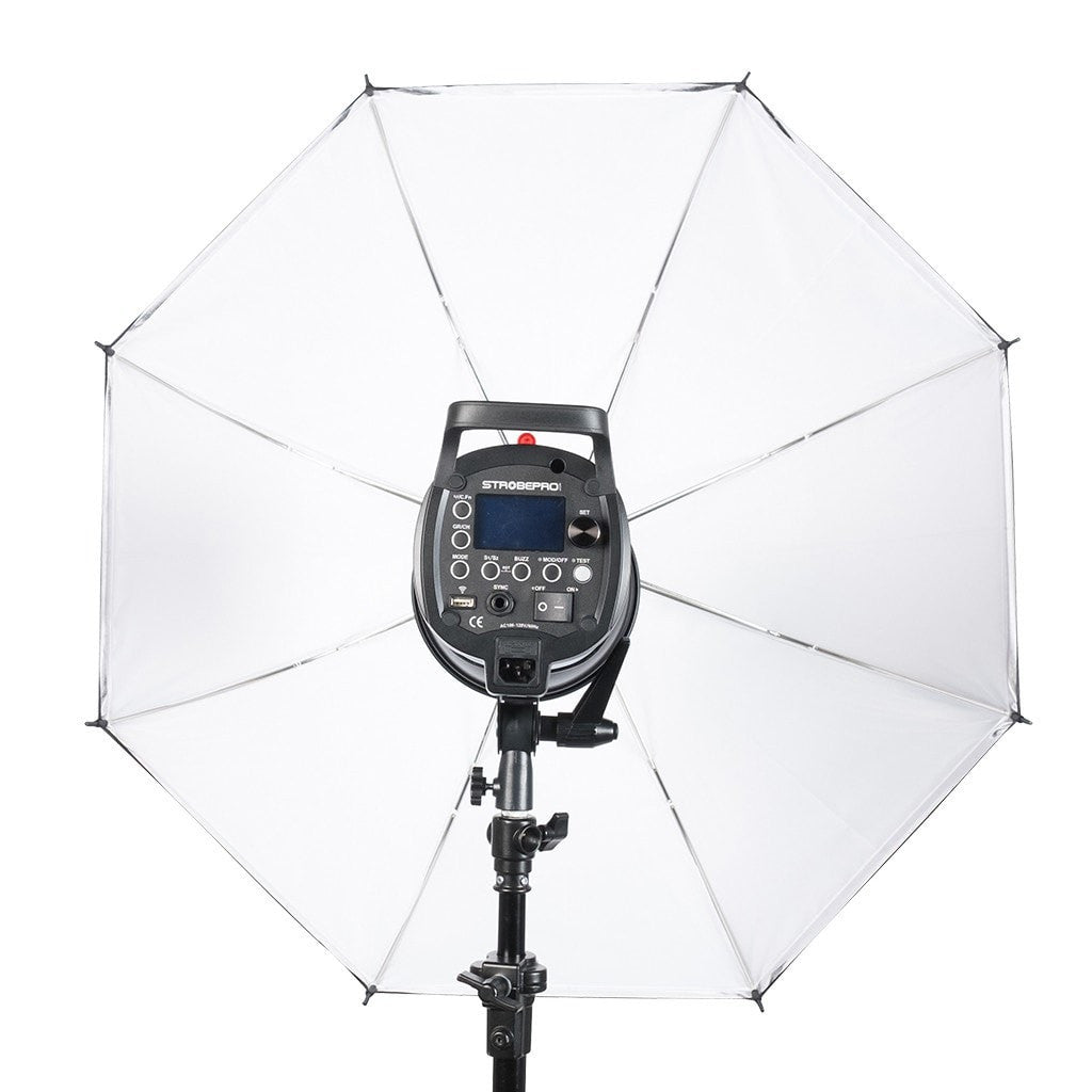 33" White Translucent 2 in 1 Umbrella - Strobepro Studio Lighting