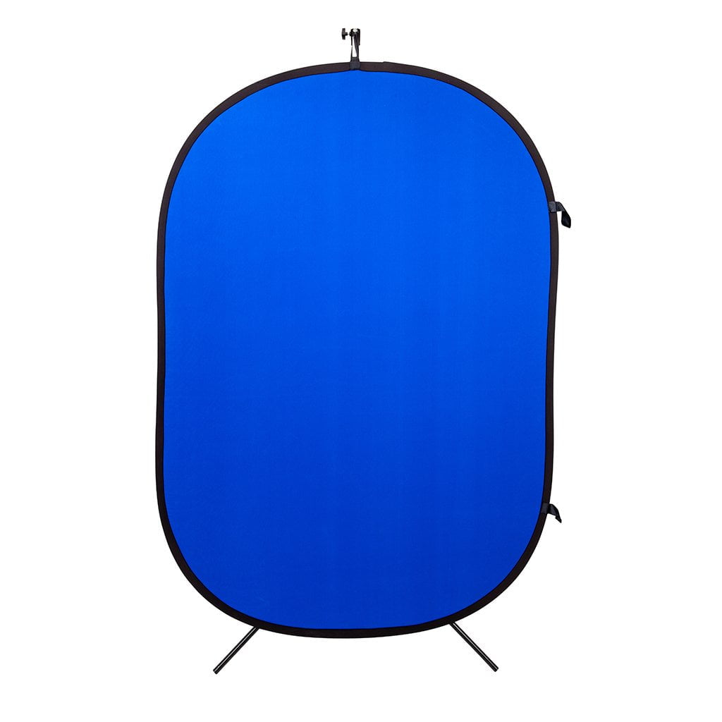 Fotodiox 5'x7' Collapsible Chromakey Green + Blue 2-in-1 Background,  Backdrop kit w/Stand Support