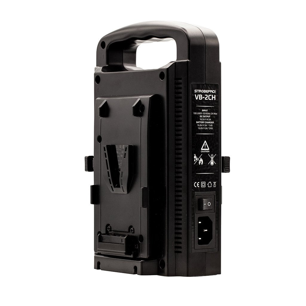 Strobepro VB-2CH Dual V-Mount Battery Charger - Strobepro Studio Lighting