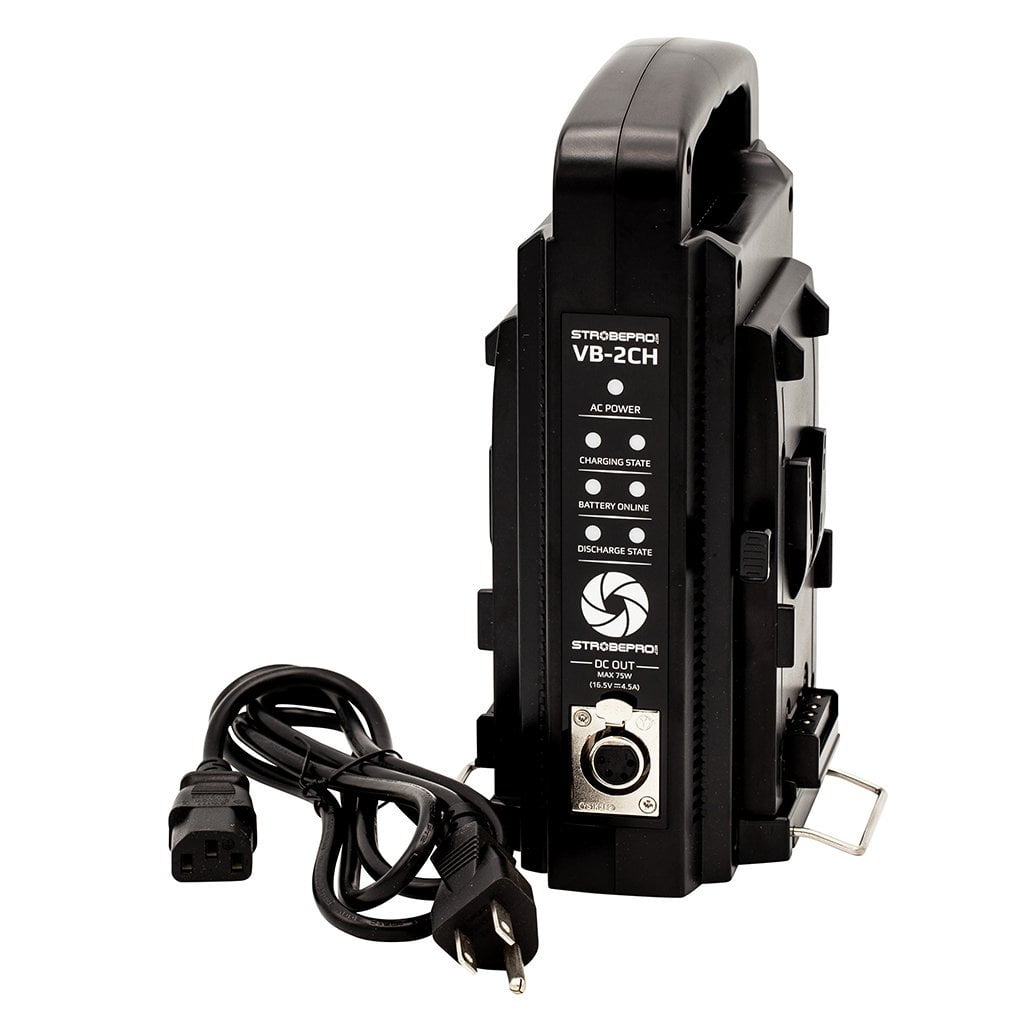 Strobepro VB-2CH Dual V-Mount Battery Charger - Strobepro Studio Lighting