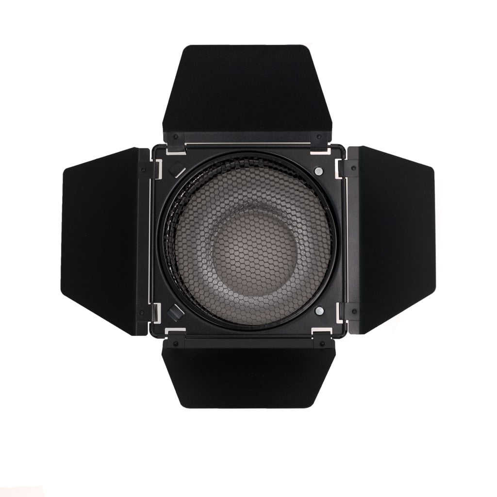 Barndoor with Gels and Grid - Strobepro Studio Lighting