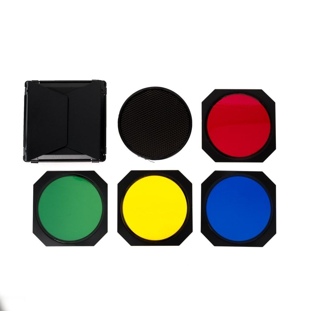 Barndoor with Gels and Grid - Strobepro Studio Lighting